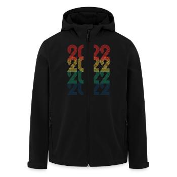 Cool Retro 2022, 1 Jahr, Kinder zum 1. Geburtstag - Recycelte Männer Softshell-Jacke von Stanley/Stella - Schwarz - Vorne - AI Model Male 185 light (185cm)