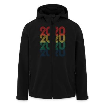Cool Retro 2020, 3 ans, 3ème anniversaire Enfants - Veste softshell homme en polyester recyclé Stanley/Stella - noir - Devant - AI Model Male 185 light (185cm)