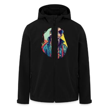 Snake on the Street | City Snake - Men’s Recycled Softshell Jacket by Stanley/Stella - black - Front - AI Model Male 185 light (185cm)