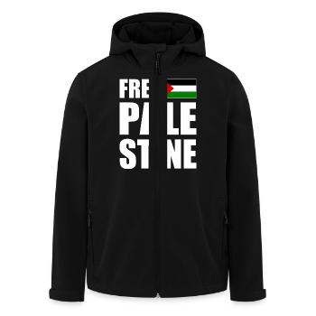 Free palestine - Men’s Recycled Softshell Jacket by Stanley/Stella - black - Front - AI Model Male 185 light (185cm)
