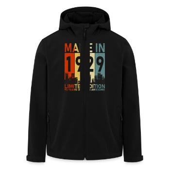 1929 Geburtstag: Legendäres Retro-Geschenk - Recycelte Männer Softshell-Jacke von Stanley/Stella - Schwarz - Vorne - AI Model Male 185 light (185cm)