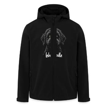 Labradoodle-Freundschaft - Recycelte Männer Softshell-Jacke von Stanley/Stella - Schwarz - Vorne - AI Model Male 185 light (185cm)