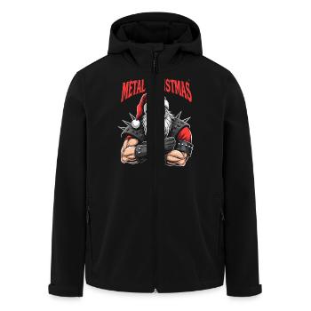 Heavy Metal Santa Claus Weihnachten - Recycelte Männer Softshell-Jacke von Stanley/Stella - Schwarz - Vorne - AI Model Male 185 light (185cm)