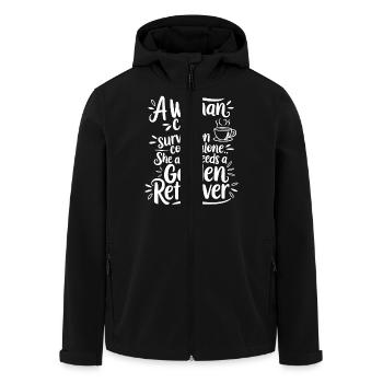 a woman can't survive on coffee - Veste softshell homme en polyester recyclé Stanley/Stella - noir - Devant - AI Model Male 185 light (185cm)