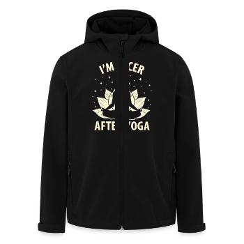 Jeu de mots de yoga - Nicer After Yoga - Veste softshell homme en polyester recyclé Stanley/Stella - noir - Devant - AI Model Male 185 light (185cm)