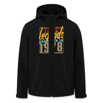 True legends are born in 1978 Vintage anniversaire - Veste softshell homme en polyester recyclé Stanley/Stella - noir - Devant - AI Model Male 185 light (185cm)