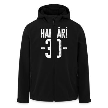Hakkâri 30 – Fierté de la montagne et de la culture - Veste softshell homme en polyester recyclé Stanley/Stella - noir - Devant - AI Model Male 185 light (185cm)
