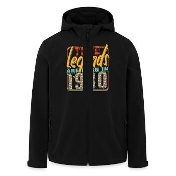True legends are born in 1930 Vintage Birthday - Men’s Recycled Softshell Jacket by Stanley/Stella - black - Front - AI Model Male 185 light (185cm)