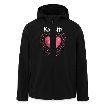 Konfetti im Herzen Fasching Karneval Kostüm - Recycelte Männer Softshell-Jacke von Stanley/Stella - Schwarz - Vorne - AI Model Male 185 light (185cm)