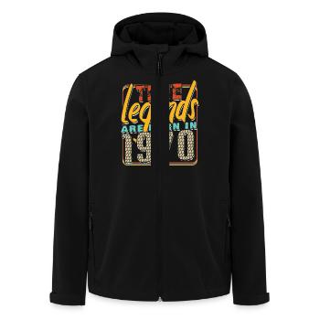True legends are born in 1970 Vintage anniversaire - Veste softshell homme en polyester recyclé Stanley/Stella - noir - Devant - AI Model Male 185 light (185cm)