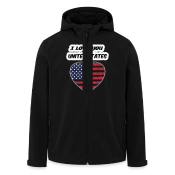 T-shirt I LOVE YOU UNITED STATES 2025 - Veste softshell homme en polyester recyclé Stanley/Stella - noir - Devant - AI Model Male 185 light (185cm)