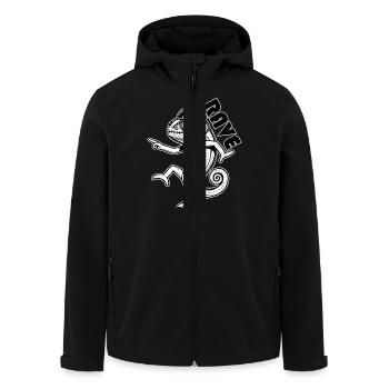 Dancing Chameleon - Rave Design - Men’s Recycled Softshell Jacket by Stanley/Stella - black - Front - AI Model Male 185 light (185cm)