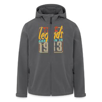 True legends are born in 1933 Vintage Birthday - Men’s Recycled Softshell Jacket by Stanley/Stella - anthracite - Front - AI Model Male 185 light (185cm)