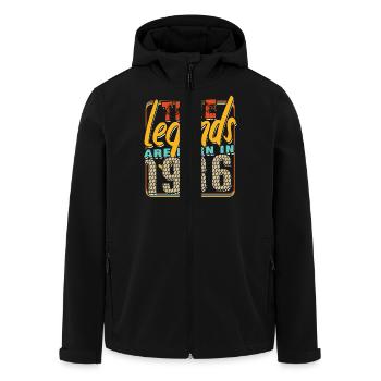 True legends are born in 1986 Vintage Birthday - Men’s Recycled Softshell Jacket by Stanley/Stella - black - Front - AI Model Male 185 light (185cm)