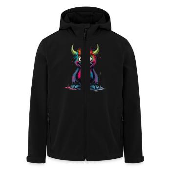 Colorful Monster Art - Cute & Playful Character - Men’s Recycled Softshell Jacket by Stanley/Stella - black - Front - AI Model Male 185 light (185cm)