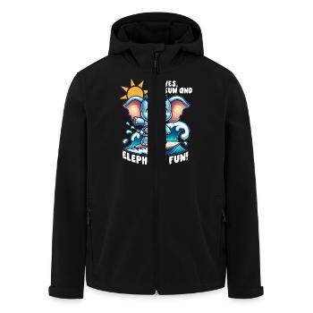 Elefanten-Surfer - Recycelte Männer Softshell-Jacke von Stanley/Stella - Schwarz - Vorne - AI Model Male 185 light (185cm)