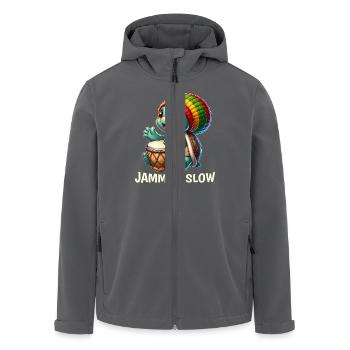 Reggae Turtle - Men’s Recycled Softshell Jacket by Stanley/Stella - anthracite - Front - AI Model Male 185 light (185cm)