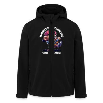 Affen-Breakdancer - Recycelte Männer Softshell-Jacke von Stanley/Stella - Schwarz - Vorne - AI Model Male 185 light (185cm)