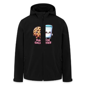 Lait et biscuit - Veste softshell homme en polyester recyclé Stanley/Stella - noir - Devant - AI Model Male 185 light (185cm)