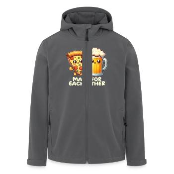 Pizza und Bier - Recycelte Männer Softshell-Jacke von Stanley/Stella - Anthrazit - Vorne - AI Model Male 185 light (185cm)