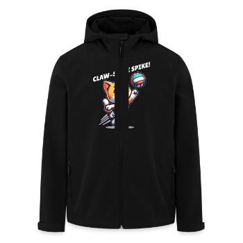 Cat volleyball - Men’s Recycled Softshell Jacket by Stanley/Stella - black - Front - AI Model Male 185 light (185cm)