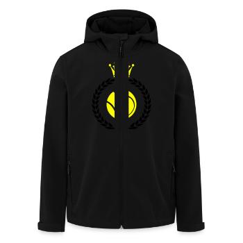 Tennis Wreath - Men’s Recycled Softshell Jacket by Stanley/Stella - black - Front - AI Model Male 185 light (185cm)