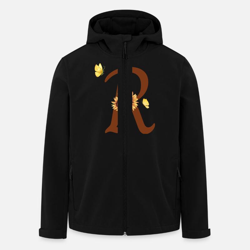 Letter r sunflower butterfly - Men’s Recycled Softshell Jacket by Stanley/Stella - black