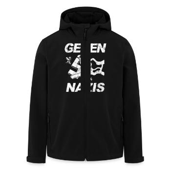 FCK NZS - Setting an example against the right, against Nazis - Men’s Recycled Softshell Jacket by Stanley/Stella - black - Front - AI Model Male 185 light (185cm)