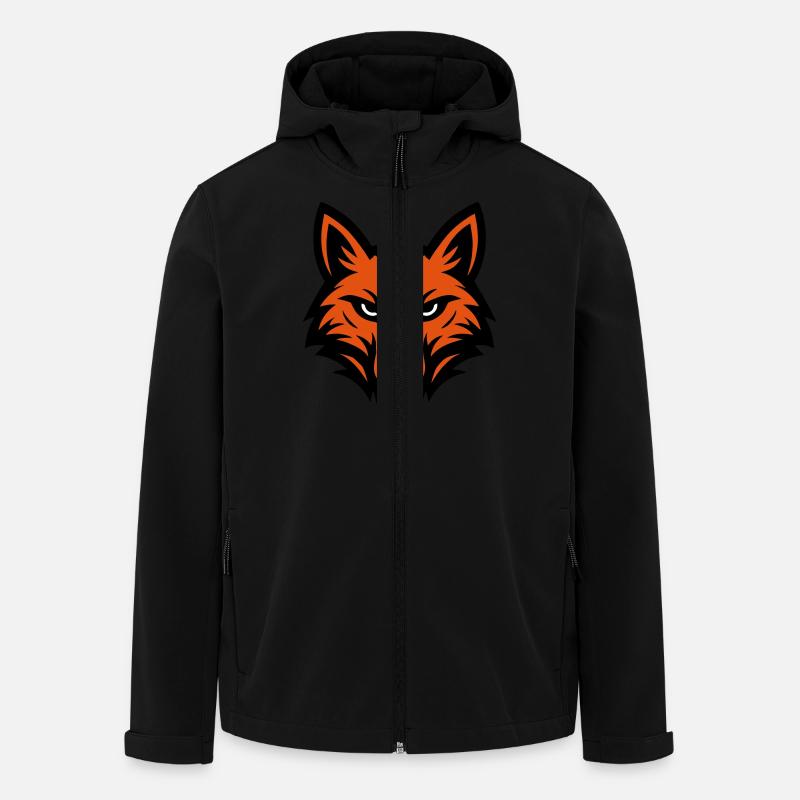 Fuchs Kopf - Recycelte Männer Softshell-Jacke von Stanley/Stella - Schwarz