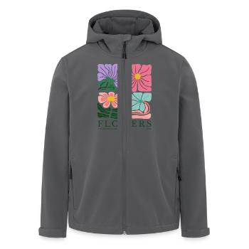 Fleurs - Fleuriste Premium - Flore - floral - Veste softshell homme en polyester recyclé Stanley/Stella - noir - Devant - AI Model Male 185 light (185cm)