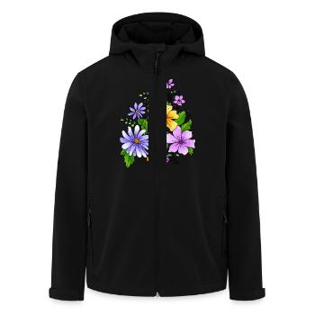 Blumen - Recycelte Männer Softshell-Jacke von Stanley/Stella - Schwarz - Vorne - AI Model Male 185 light (185cm)