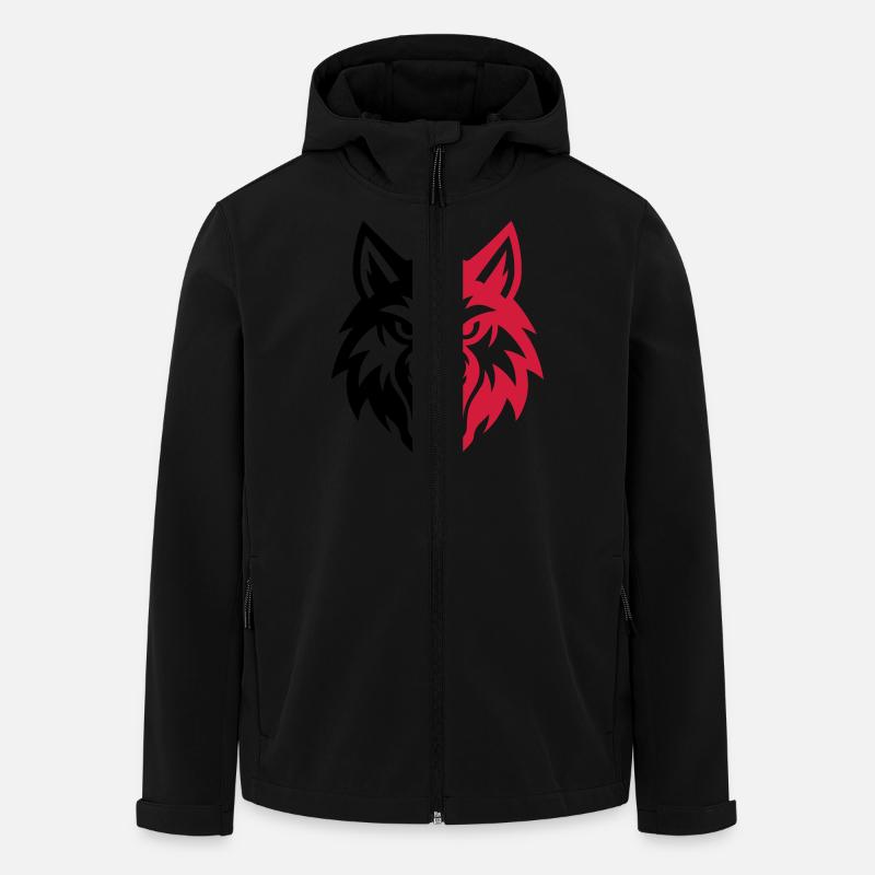Wolf Kopf Logo - Recycelte Männer Softshell-Jacke von Stanley/Stella - Schwarz