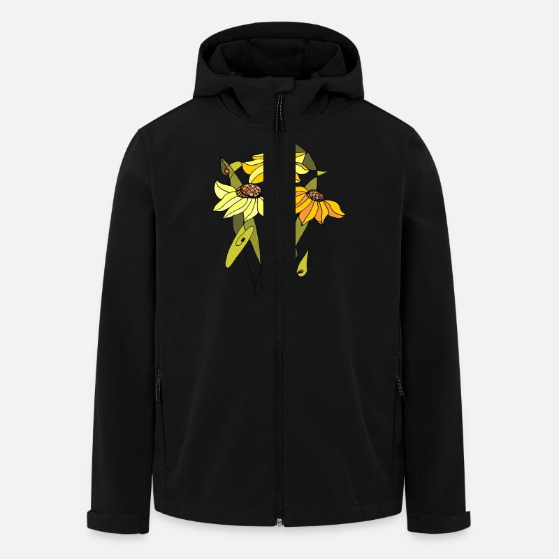 Blumen - Recycelte Männer Softshell-Jacke von Stanley/Stella - Schwarz