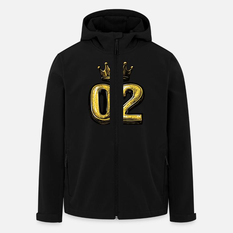 Couronne à 2 chiffres - Veste softshell homme en polyester recyclé Stanley/Stella - noir