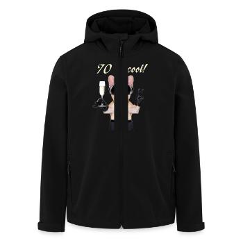 NEU Geburstags Mops 70 ist cool RAHMENLOS Geschenk - Recycelte Männer Softshell-Jacke von Stanley/Stella - Schwarz - Vorne - AI Model Male 185 light (185cm)