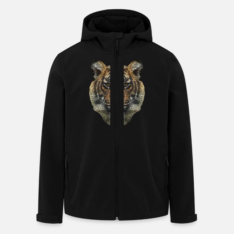 Polygon Tiger Transparent - Recycelte Männer Softshell-Jacke von Stanley/Stella - Schwarz