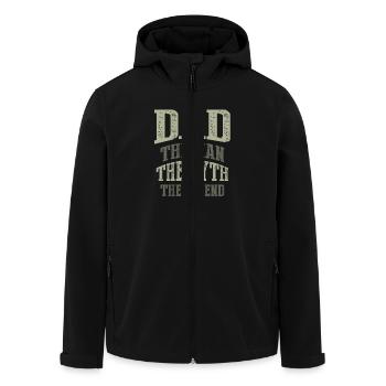 Dad. The Man. T-shirt Gift! - Men’s Recycled Softshell Jacket by Stanley/Stella - black - Front - AI Model Male 185 light (185cm)