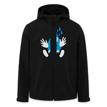 lachender Regentropfen - Recycelte Männer Softshell-Jacke von Stanley/Stella - Schwarz - Vorne - AI Model Male 185 light (185cm)