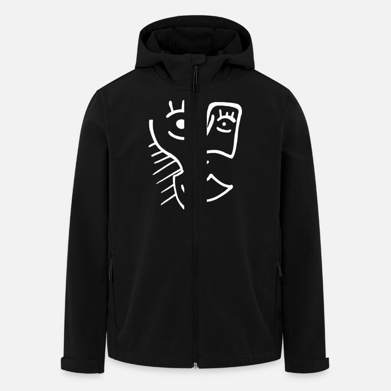 Masque blanc - Veste softshell homme en polyester recyclé Stanley/Stella - noir