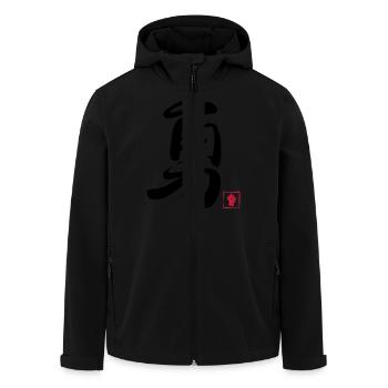 Courage Chinois - Veste softshell homme en polyester recyclé Stanley/Stella - noir - Devant - AI Model Male 185 light (185cm)