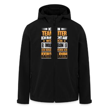TEAMLEITER - Der Fertigsteller - Recycelte Männer Softshell-Jacke von Stanley/Stella - Schwarz - Vorne - AI Model Male 185 light (185cm)