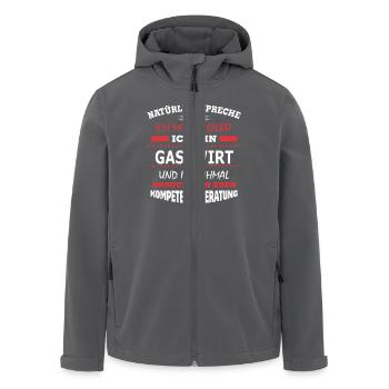 GASTWIRT - Recycelte Männer Softshell-Jacke von Stanley/Stella - Anthrazit - Vorne - AI Model Male 185 light (185cm)
