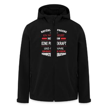 EINE PFLEGEKRAFT - Recycelte Männer Softshell-Jacke von Stanley/Stella - Schwarz - Vorne - AI Model Male 185 light (185cm)