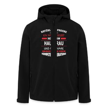 HAUSFRAU - Recycelte Männer Softshell-Jacke von Stanley/Stella - Schwarz - Vorne - AI Model Male 185 light (185cm)