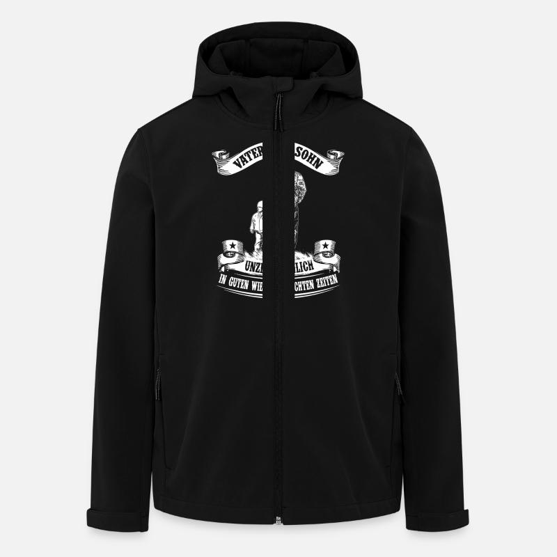 Father and son - inseparable - Men’s Recycled Softshell Jacket by Stanley/Stella - black