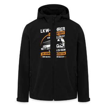 Trucker LKW-Fahrer Fernfahrer LKW Brummi Truck - Recycelte Männer Softshell-Jacke von Stanley/Stella - Schwarz - Vorne - AI Model Male 185 light (185cm)
