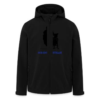 Hund am Ansatz - Recycelte Männer Softshell-Jacke von Stanley/Stella - Schwarz - Vorne - AI Model Male 185 light (185cm)