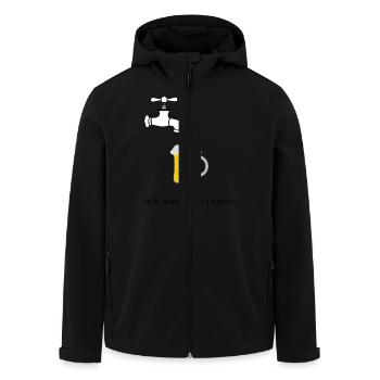 der hahn muss laufen - Recycelte Männer Softshell-Jacke von Stanley/Stella - Schwarz - Vorne - AI Model Male 185 light (185cm)