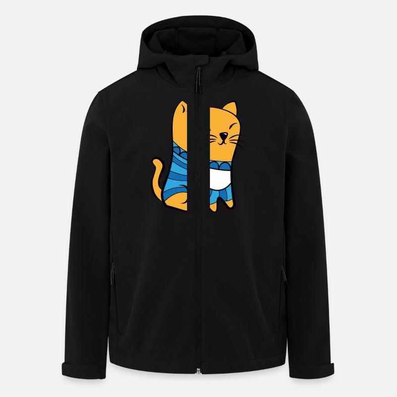 Cat with Pullover - Men’s Recycled Softshell Jacket by Stanley/Stella - black