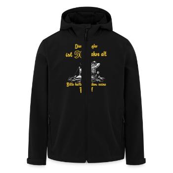 FID - Dieser Angler ist 50 Jahre alt - bitte - Recycelte Männer Softshell-Jacke von Stanley/Stella - Schwarz - Vorne - AI Model Male 185 light (185cm)